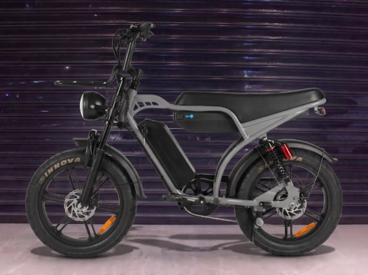 Bicicleta elétrica LAF Street-S cinza de perfil
